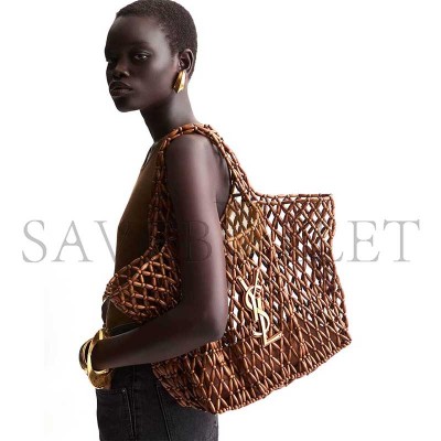 YSL ICARE MEDIUM IN WOOD BEADS 862071KAAAZ9384 (31*28*16cm)